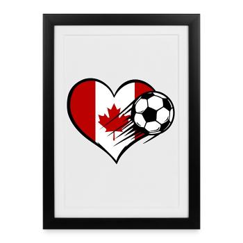 Canada Flag Soccer with Heart - Framed poster (27 × 37 cm) - black - Front