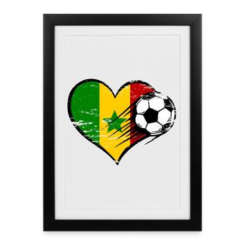 Conception du Flag Football Heart du Sénégal utilisé - Affiche encadrée (27 × 37 cm) - noir - Devant