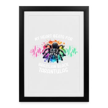 Ligne Cœur de la Tarentule Noire - Affiche encadrée (27 × 37 cm) - noir - Devant