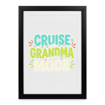 Cruising Granny, Grandma On Deck, - Framed poster (27 × 37 cm) - black - Front