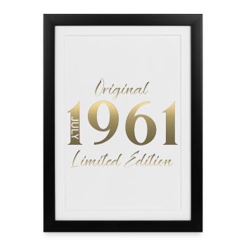 65th Birthday Gift Vintage July Vintage 1961 - Framed poster (27 × 37 cm) - black - Front