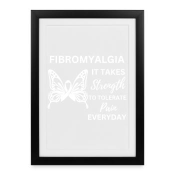 Don de sensibilisation au guerrier de la force sur la fibromyalgie - Affiche encadrée (27 × 37 cm) - noir - Devant