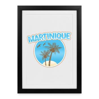 Plage de la Martinique - Affiche encadrée (27 × 37 cm) - noir - Devant