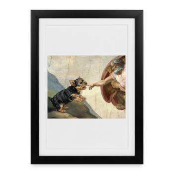 Dog God Hand Havanese Dogs meme - Framed poster (27 × 37 cm) - black - Front