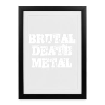 Brutal Death Metal Typography - Framed poster (27 × 37 cm) - black - Front