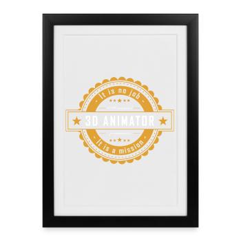 3D Animator - Job Title & Design - Framed poster (27 × 37 cm) - black - Front