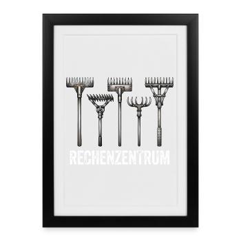 Leiter vom Rechenzentrum Gartenoutfit Gartenarbeit - Gerahmtes Poster (27 × 37 cm) - Schwarz - Vorne