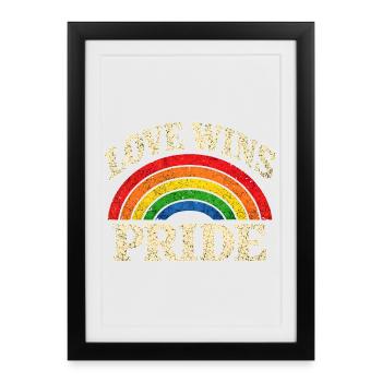 Love Wins Pride Rainbow CSD LGBTQ Community - Framed poster (27 × 37 cm) - black - Front