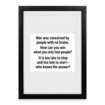 War Typography Quote Poster - Framed poster (27 × 37 cm) - black - Front