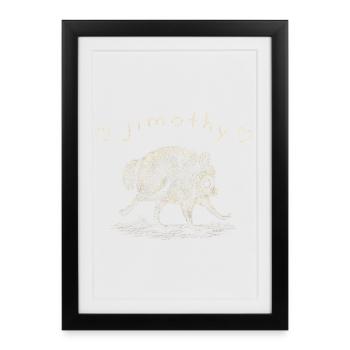 Cute Raccoon | Vintage Woodland Animal Illustratio - Framed poster (27 × 37 cm) - black - Front