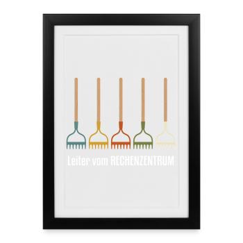 Rechenzentrum Gartenarbeit Landschftsgärtner - Gerahmtes Poster (27 × 37 cm) - Schwarz - Vorne
