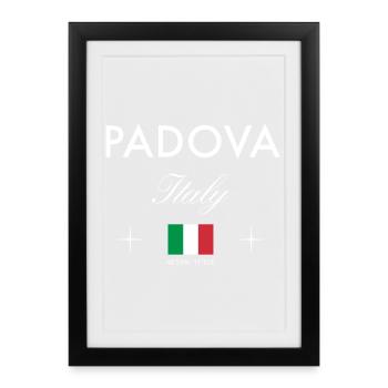 Padua Italy Coordinates Travel Souvenir - Framed poster (27 × 37 cm) - black - Front
