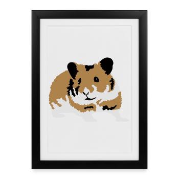 hamster - Framed poster (27 × 37 cm) - black - Front
