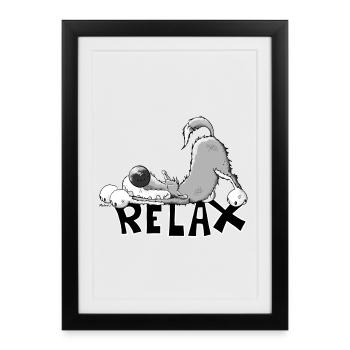 Relax Wolf - Framed poster (27 × 37 cm) - black - Front