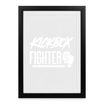 Kickboxing kickboxing - Affiche encadrée (27 × 37 cm) - noir - Devant