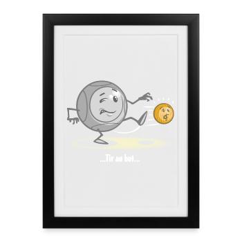 Tir au but - Affiche encadrée (27 × 37 cm) - noir - Devant