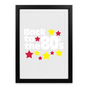 Fête des années 80, chemise amusante, retour aux années 80.. (25) - Affiche encadrée (27 × 37 cm) - noir - Devant