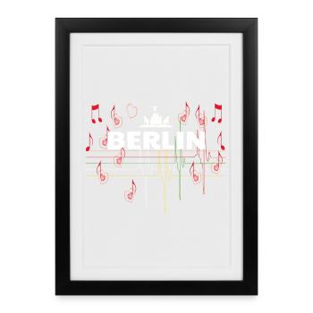 J'aime berlin - Affiche encadrée (27 × 37 cm) - noir - Devant