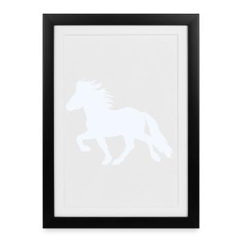 Islandpferd 6, Edler Tölter - Gerahmtes Poster (27 × 37 cm) - Schwarz - Vorne