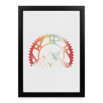 Mountain Biking MTB Downhill Bike Tour Cycling - Framed poster (27 × 37 cm) - black - Front