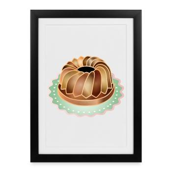 Le klaxon de la rétro pour les amateurs de pâtisserie - Affiche encadrée (27 × 37 cm) - noir - Devant
