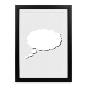 Nuage de pensée, Thinkbubble. Pour personnaliser - Affiche encadrée (27 × 37 cm) - noir - Devant