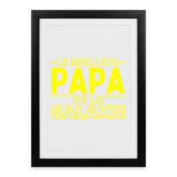 papa, meilleur papa - Affiche encadrée (27 × 37 cm) - noir - Devant