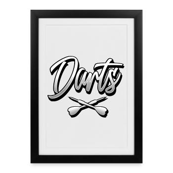 Fléchettes - Affiche encadrée (27 × 37 cm) - noir - Devant