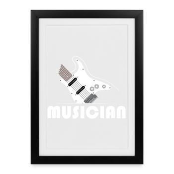 musicien musicien eGuitar Guitar Band Musicien - Affiche encadrée (27 × 37 cm) - noir - Devant