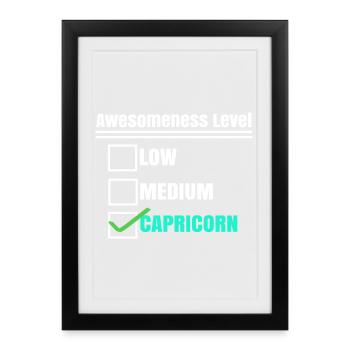 Horoscope Statement Zodiac Sign Heaven Capricorn - Framed poster (27 × 37 cm) - black - Front