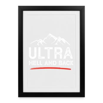 Ultra Running - Hell and Back - Framed poster (27 × 37 cm) - black - Front