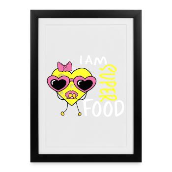 Cœur de fromage - Affiche encadrée (27 × 37 cm) - noir - Devant