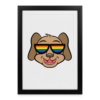 Sexuality Cool Dog Transgender Csd Lgbt Gay - Framed poster (27 × 37 cm) - black - Front