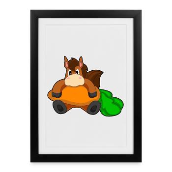 Horse Carrot - Framed poster (27 × 37 cm) - black - Front