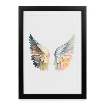 Ailes d'ange pastel artistic - Affiche encadrée (27 × 37 cm) - noir - Devant