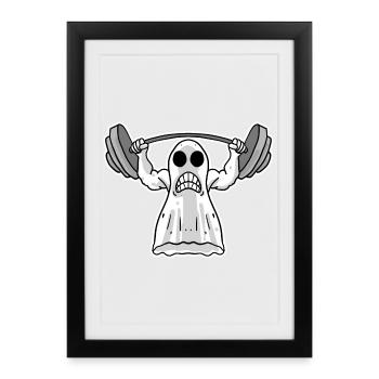 Soulever du poids - Motif fantôme - Affiche encadrée (27 × 37 cm) - noir - Devant