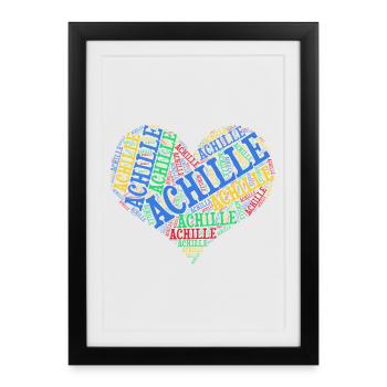 T-shirt cadeau Achille heart heart cloud - Affiche encadrée (27 × 37 cm) - noir - Devant