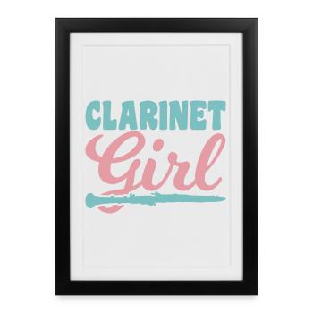 Clarinettiste - Affiche encadrée (27 × 37 cm) - noir - Devant