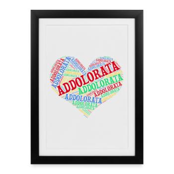 t-shirt Addolorata t-shirt coeur nuage de mots - Affiche encadrée (27 × 37 cm) - noir - Devant