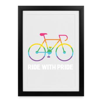 LGBTQ Cyclist - Ride With Pride - Framed poster (27 × 37 cm) - black - Front