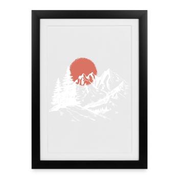 Sunset Peak Silhouette - Framed poster (27 × 37 cm) - black - Front