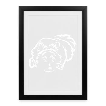 Eurasier « Black Edition » - Affiche encadrée (27 × 37 cm) - noir - Devant