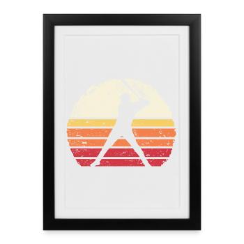 Baseball Sunset Silhouette - Framed poster (27 × 37 cm) - black - Front