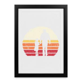 Sunset Walk Silhouette - Framed poster (27 × 37 cm) - black - Front