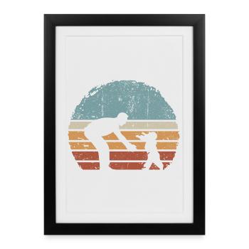 Sunset Parent and Child Silhouette - Framed poster (27 × 37 cm) - black - Front
