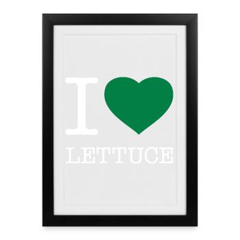 J’AIME LA SALADE DE LAITUE - Affiche encadrée (27 × 37 cm) - noir - Devant