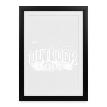 Outdoor Explorer Emblem - Framed poster (27 × 37 cm) - black - Front