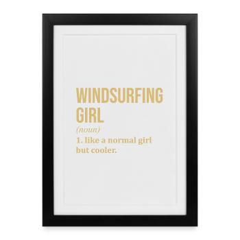 Windsurfing Windsurfing Windsurfing - Framed poster (27 × 37 cm) - black - Front