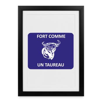 Strong as a bull - Framed poster (27 × 37 cm) - black - Front