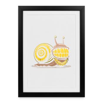 Snail bling bling hiphop - Framed poster (27 × 37 cm) - black - Front